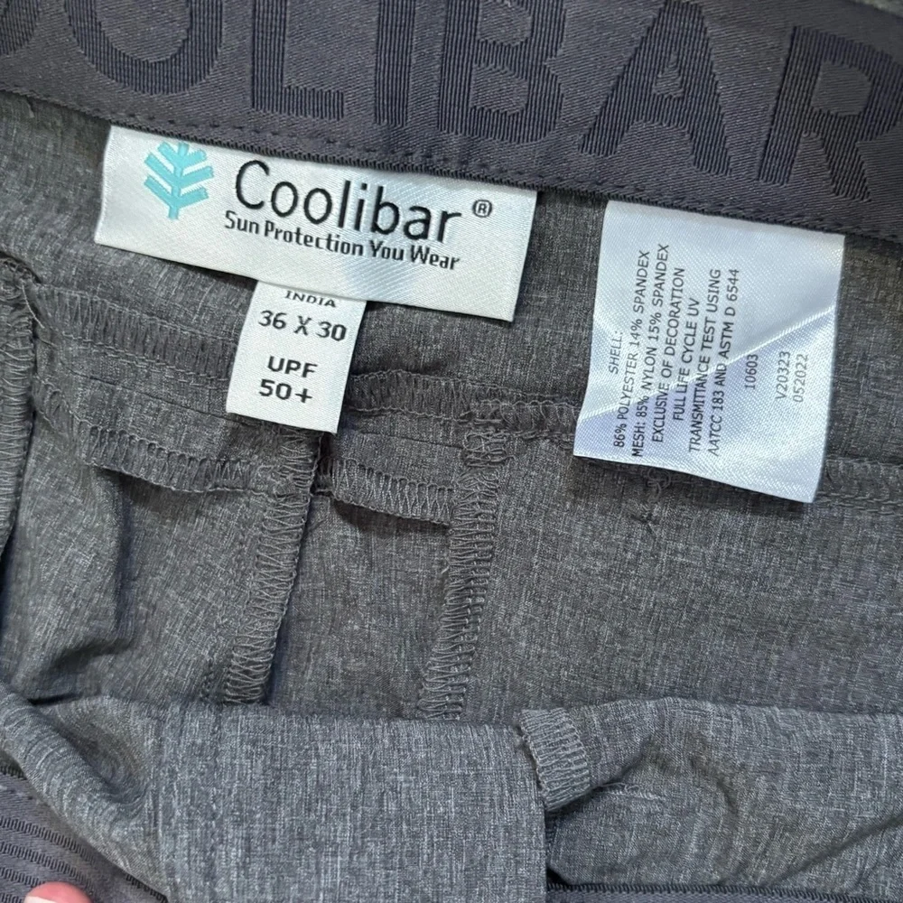 Coolibar Mens Avalos Travel Pants Size 36x30 New With Tag UPF 50+ Gray Grey